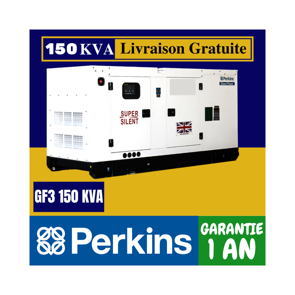 Groupe électrogène 150KVA Monophasé - Perkins GF3