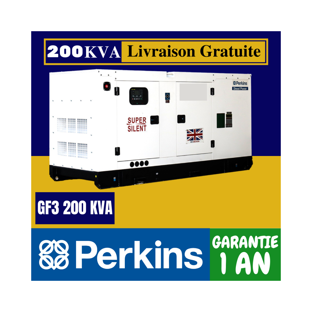Groupe électrogène 200 KVA Triphasé - Perkins GF3