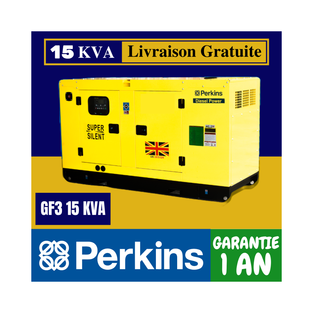 Groupe électrogène 15 KVA Triphasé - Perkins GF