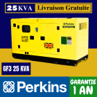 Groupe électrogène 25 KVA Triphasé - Perkins GF3